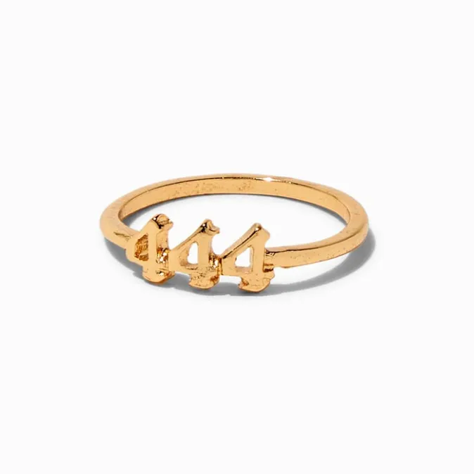 ICING 444 Angel Number Gold-tone Ring