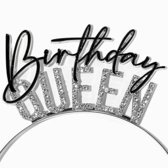 ICING Birthday Queen Silver Glitter Headband