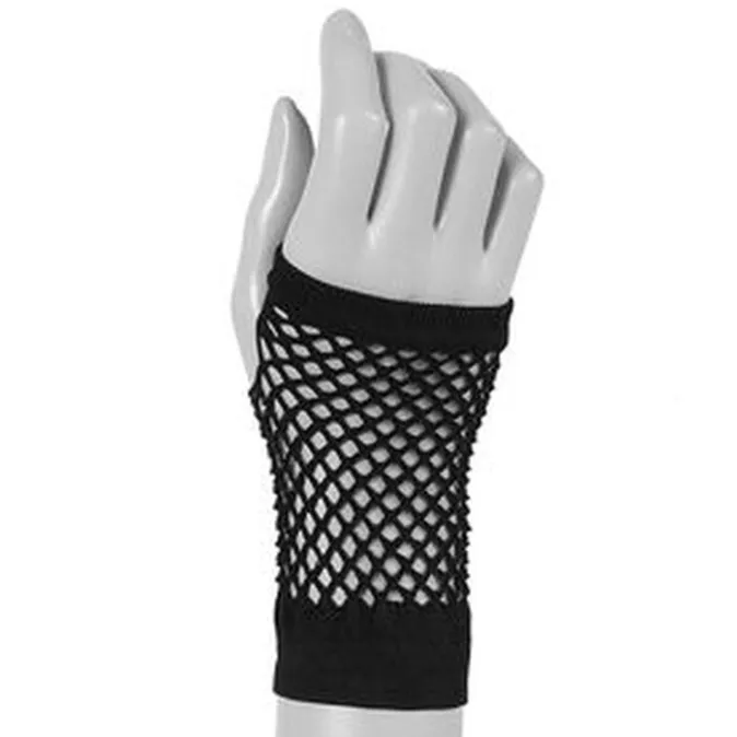 ICING Black Fishnet Fingerless Gloves