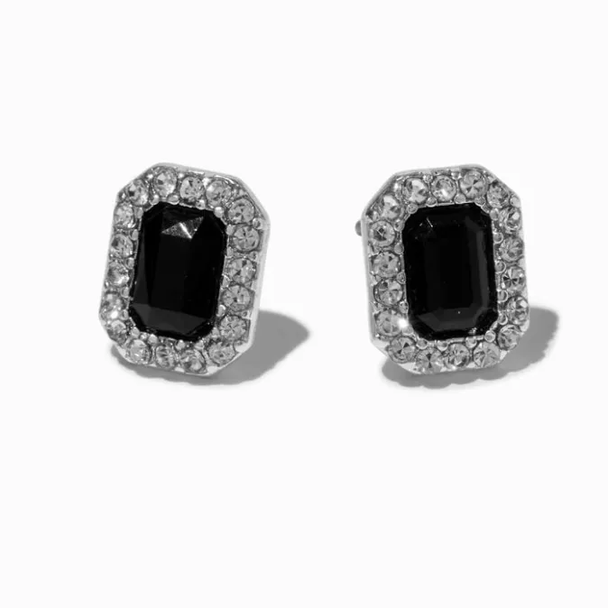 ICING Black Halo Stud Earrings