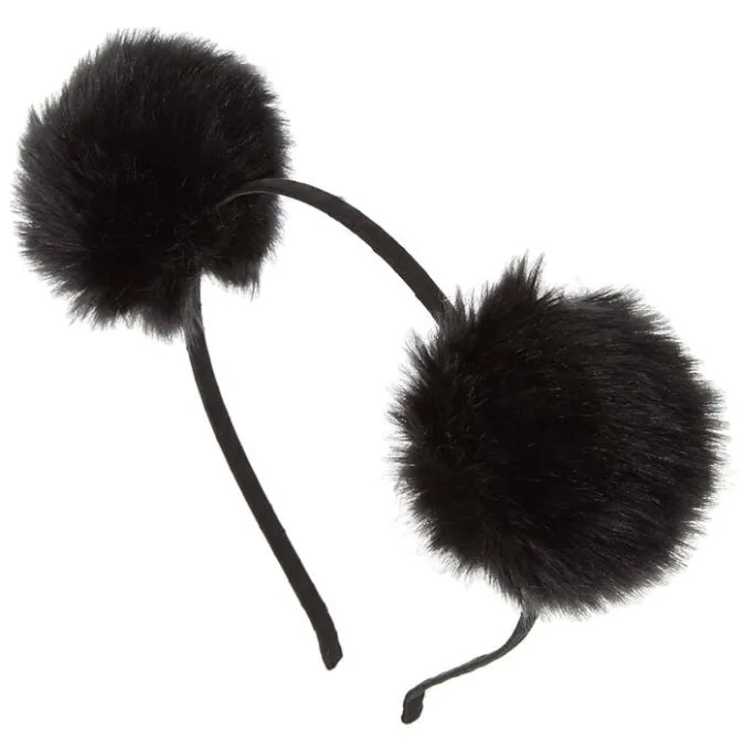 ICING Black Pom Poms Headband