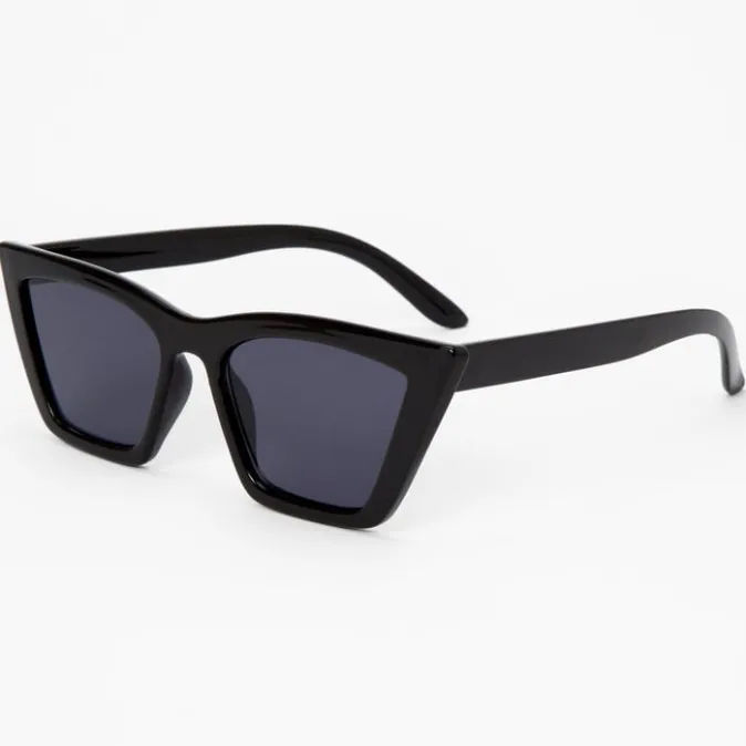 ICING Black Square Retro Cat Eye Sunglasses