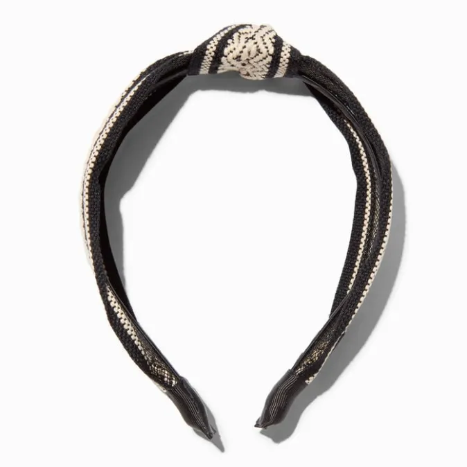 ICING Black Woven Tribal Knotted Headband