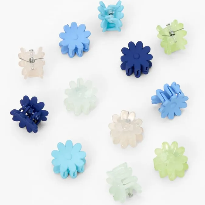 ICING Blue Daisy Mini Hair Claws - 12 Pack