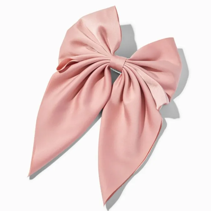 ICING Blush Pink Satin Hair Bow Clip