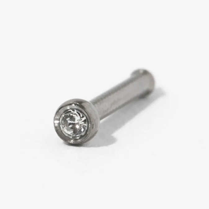 ICING Clear Crystal Titanium Stud Nose Piercing Kit with After Care Solution
