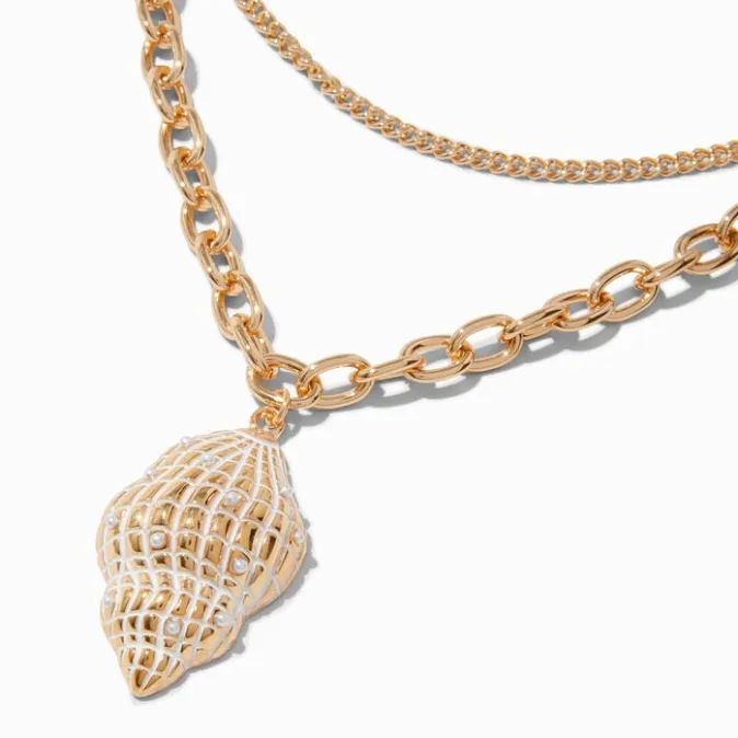 ICING Conch Shell Gold-tone Multi-Strand Necklace