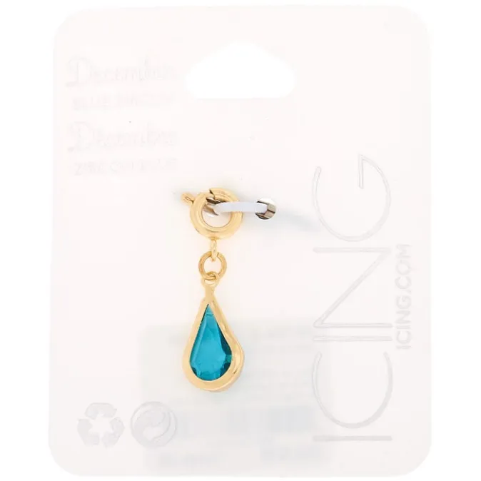 ICING December Birthstone Bracelet Charm - Blue Zircon
