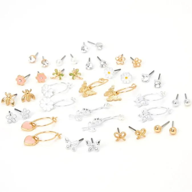 ICING Gold & Silver Springtime Stud Earrings - 20 Pack
