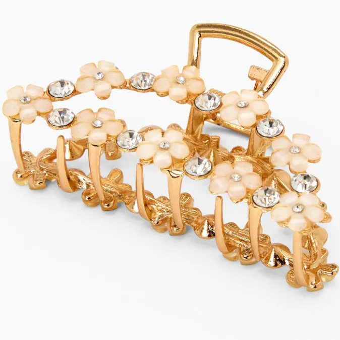 ICING Gold Daisy & Crystal Hair Claw