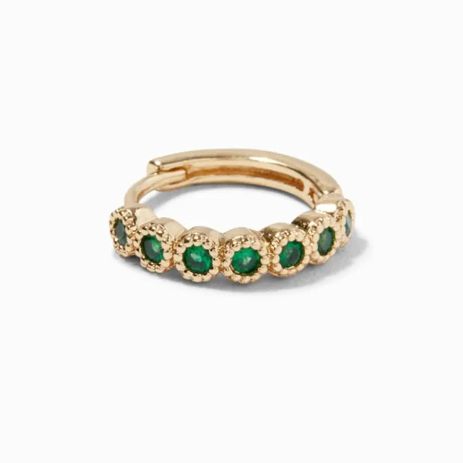 ICING Gold 18G Emerald Cartilage Clicker Earring