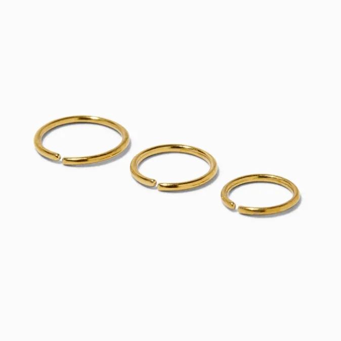ICING Gold 20G Mixed Nose Hoops - 3 Pack