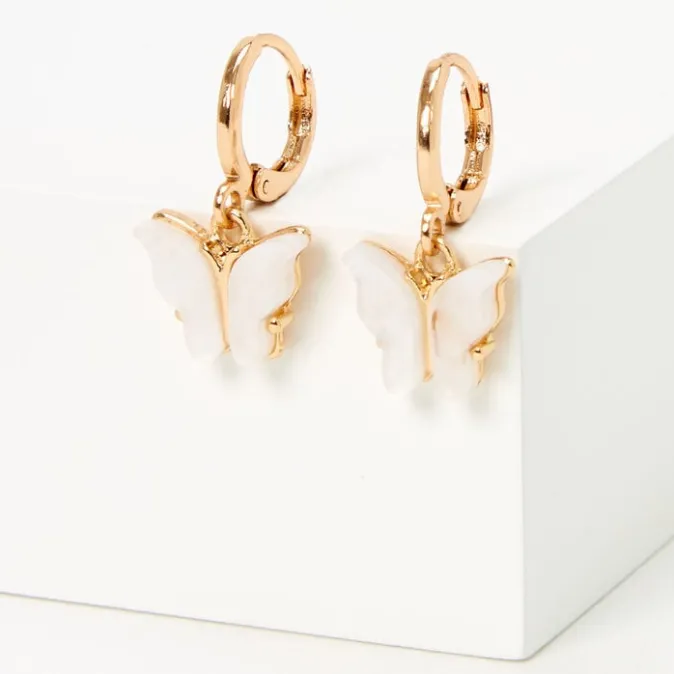ICING Gold 10MM Butterfly Huggie Hoop Earrings