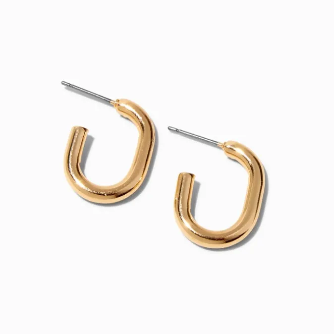 ICING Gold 20MM Half Tube Hoop Earrings