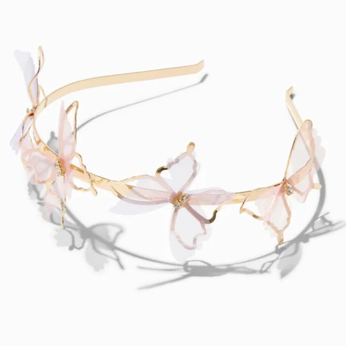 ICING Gold Organza Butterfly Metal Headband
