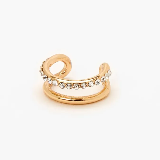 ICING Gold Single Embellished Double Row Ear Cuff