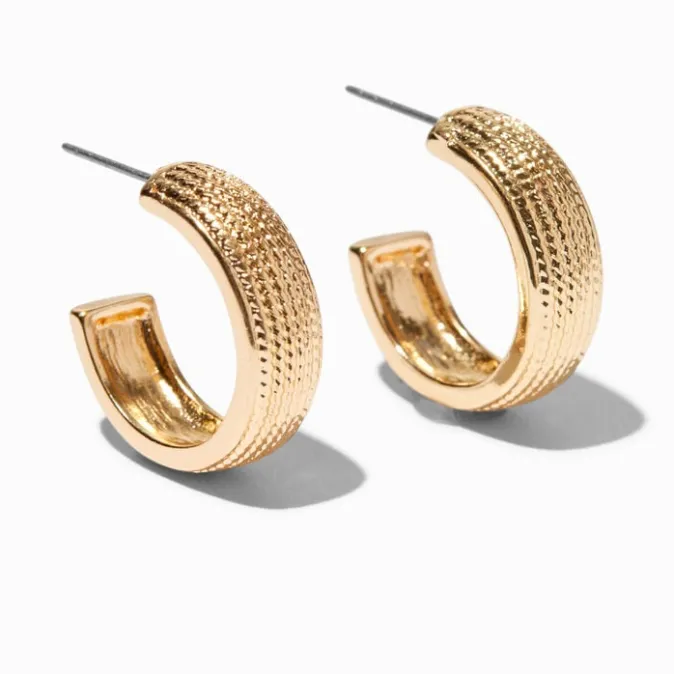 ICING Gold Tire Print 20MM Hoop Earrings