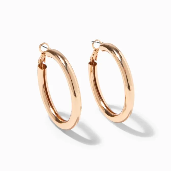 ICING Gold Tube 40MM Hoop Earrings