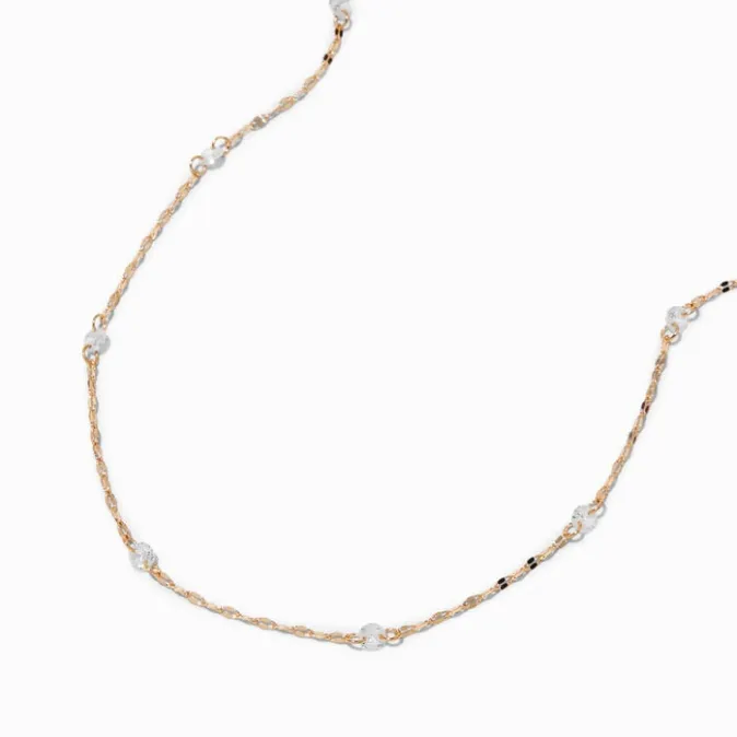 ICING Gold-tone Cubic Zirconia Disco Chain Necklace