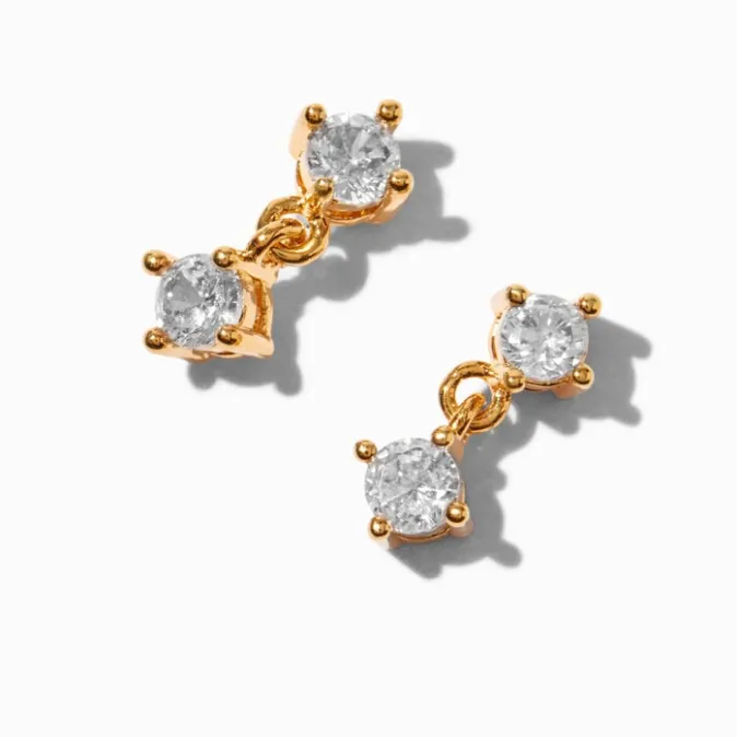 ICING Gold-tone Cubic Zirconia 0.5" Drop Earrings
