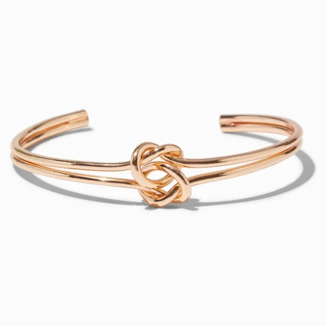 ICING Gold-tone Double Knot Cuff Bracelet