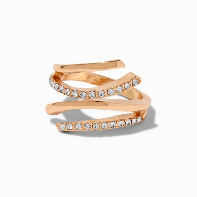ICING Gold-tone Embellished Twist Ring