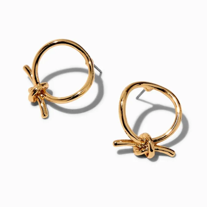 ICING Gold-tone Oversized Knot Stud Earrings