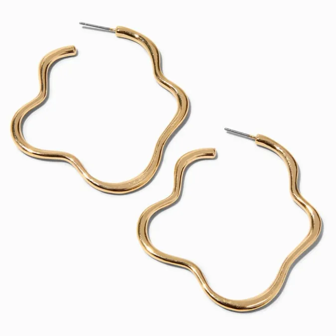ICING Gold-tone Squiggle 60MM Hoops
