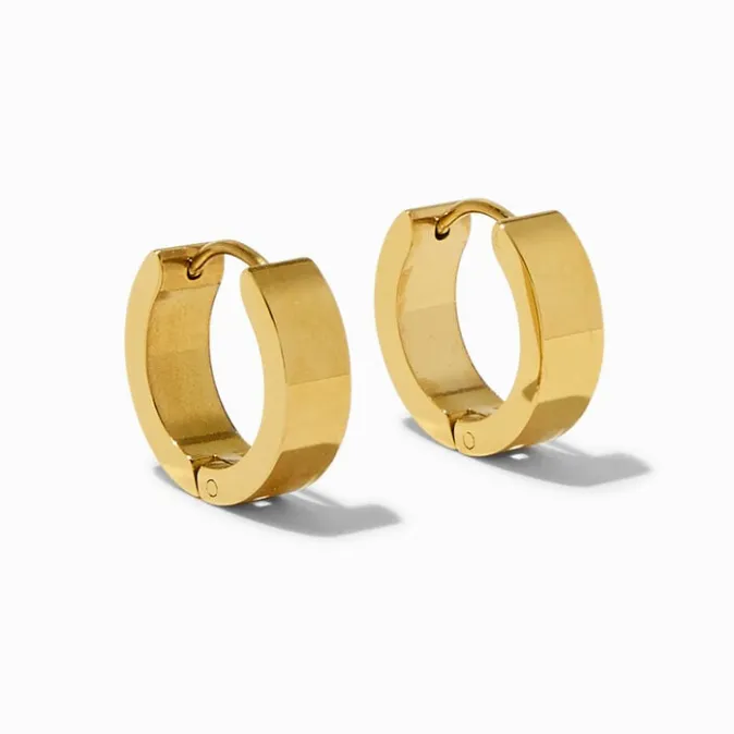 ICING Gold-tone Stainless Steel 12MM Huggie Hoop Earrings