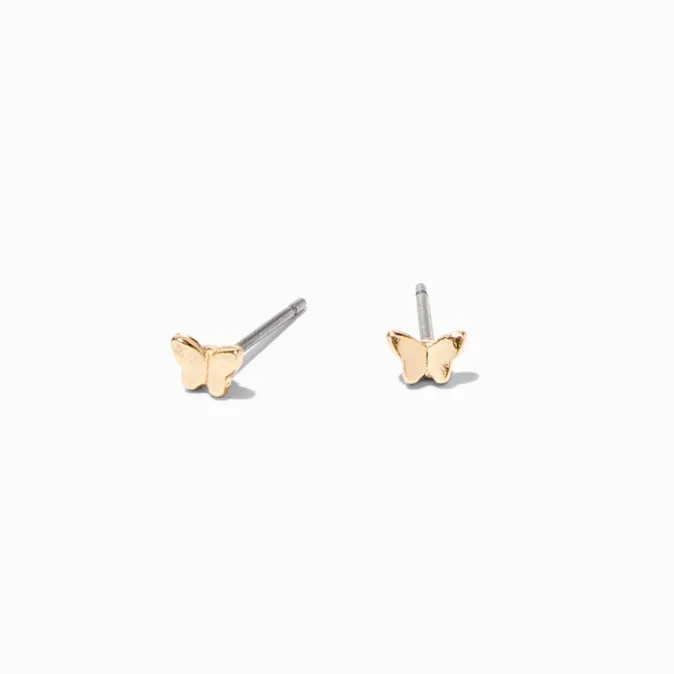 ICING Gold-tone Tiny Butterfly Stud Earrings