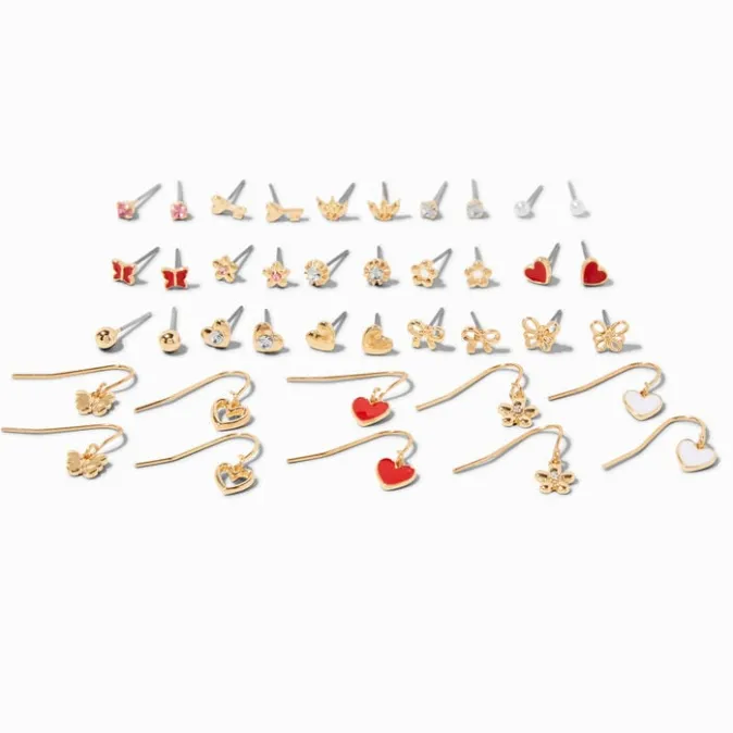 ICING Hearts, Butterflies, & Flowers Mixed Earring Set - 20 Pack
