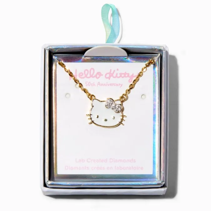 ICING Hello Kitty&reg; 50th Anniversary Exclusive Sterling Silver 3/8 ct. tw. Lab Grown Diamond & Enamel Pendant Necklace