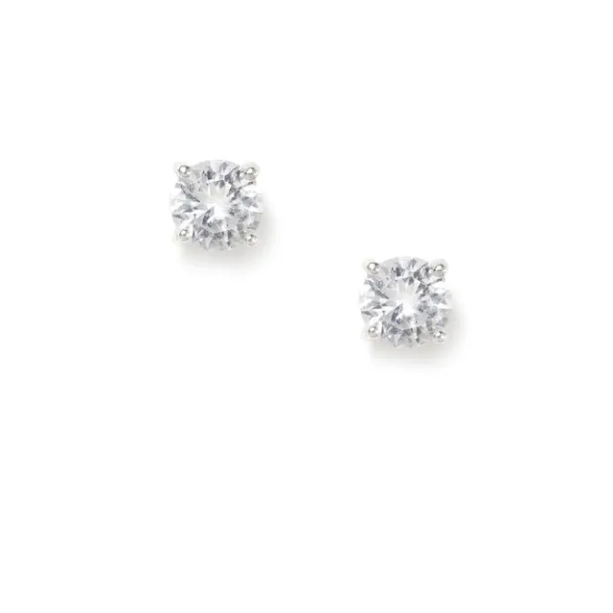 ICING Select Sterling Silver 5MM Cubic Zirconia Round Stud Earrings