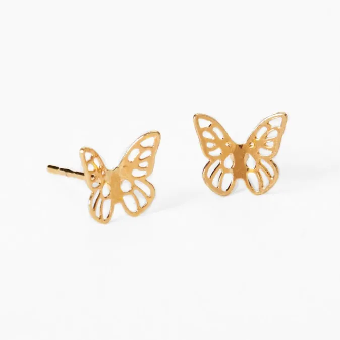 ICING 18kt Gold Plated Butterfly Stud Earrings