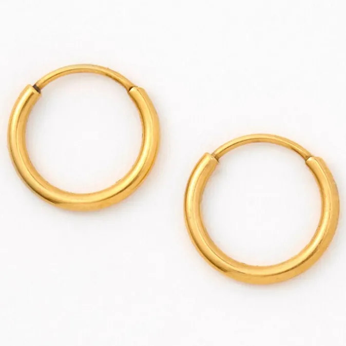 ICING 18kt Gold Plated 12MM Hoop Earrings