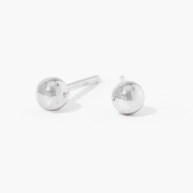 ICING 14kt White Gold 3mm Ball Studs Ear Piercing Kit with Ear Care Solution