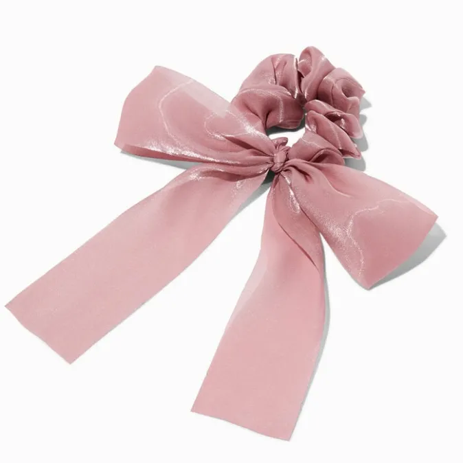 ICING Mauve Sheer Hair Bow Scrunchie