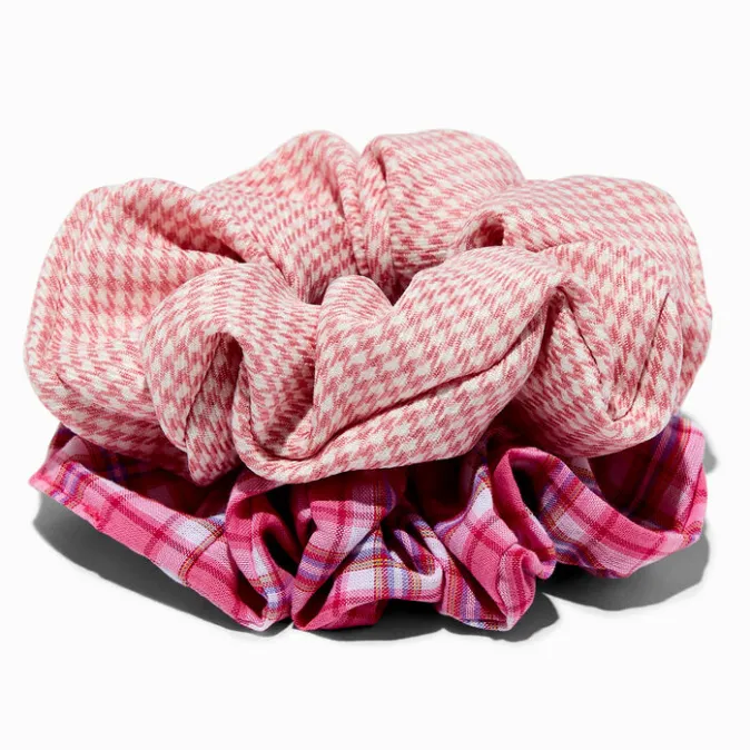 ICING Mean Girls&trade; x Pink Houndstooth & Argyle Scrunchies - 2 Pack