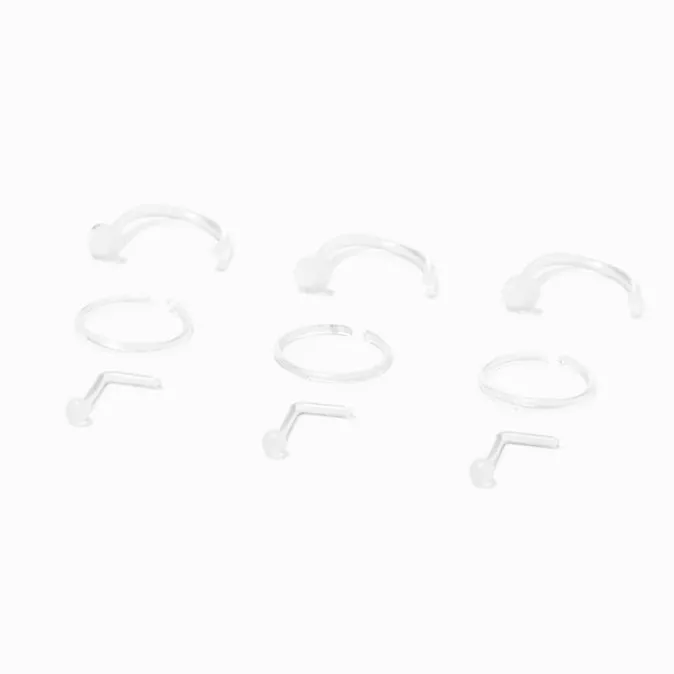 ICING Mixed BioFlex&reg; Stud & Hoop 20G Nose Rings - 6 Pack