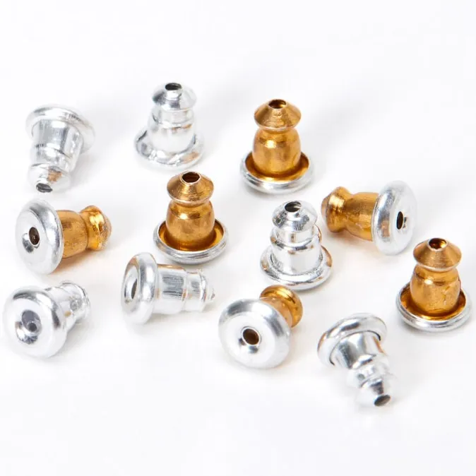 ICING Mixed Metal Bullet Earring Backs - 12 Pack