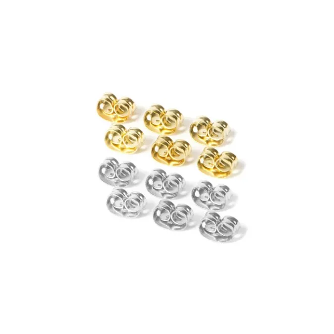 ICING Mixed Metal Clutch Back Earring Replacements - 12 Pack