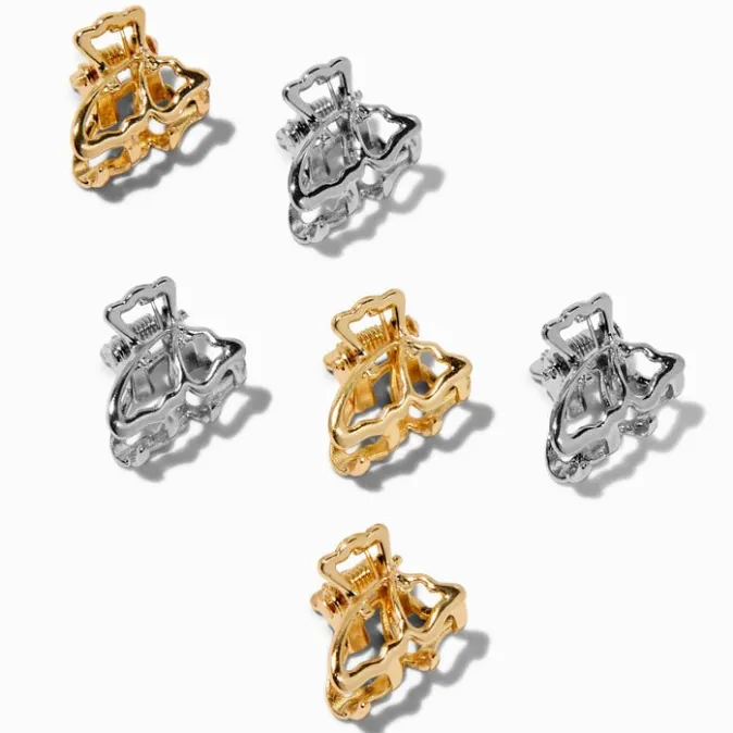 ICING Mixed Metal Filigree Butterfly Mini Hair Claws - 6 Pack