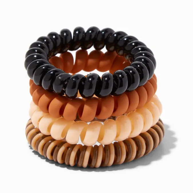 ICING Mixed Neutrals Spiral Hair Ties - 4 Pack