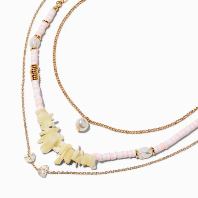 ICING Pearl, Shell, & Heishi Bead Multi-Strand Necklace