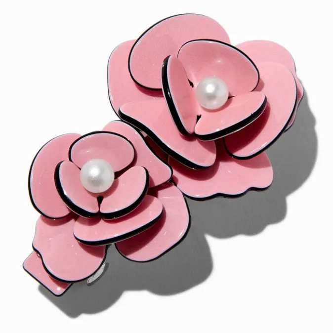 ICING Pink Roses Pearl Embellished Hair Clip