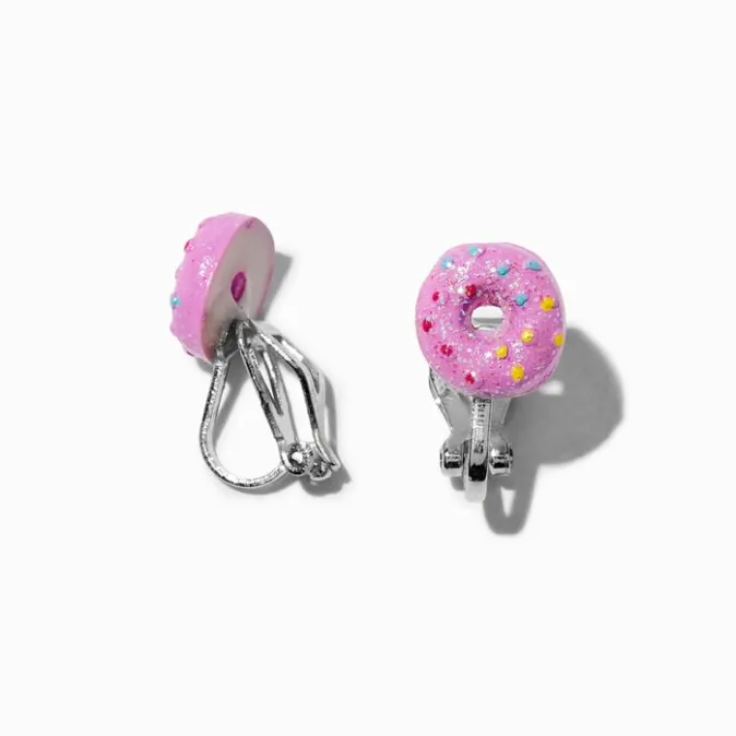 ICING Pink Sprinkle Donut Clip-On Stud Earrings