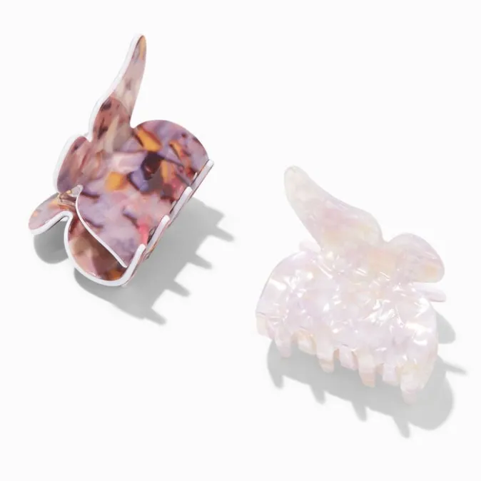 ICING Purple & White Tortoiseshell Butterfly Hair Claws - 2 Pack