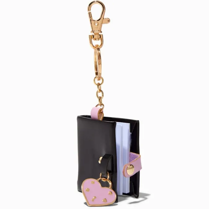 ICING Purple Heart Charm Black Mini Diary Keychain