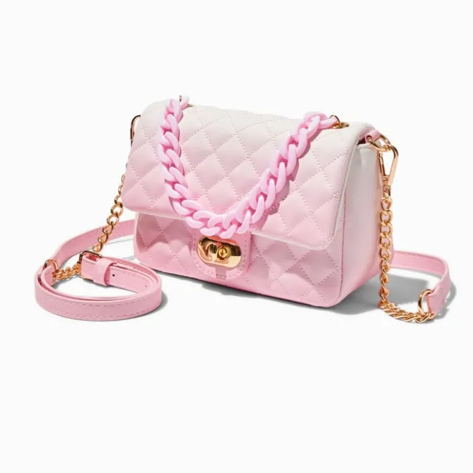 ICING Quilted Light Pink Ombr&eacute; Dual Strap Crossbody Bag