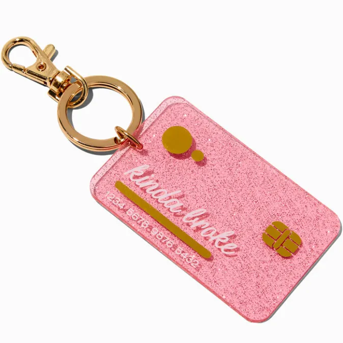 ICING "Kinda Broke" Glitter Credit Card Keychain